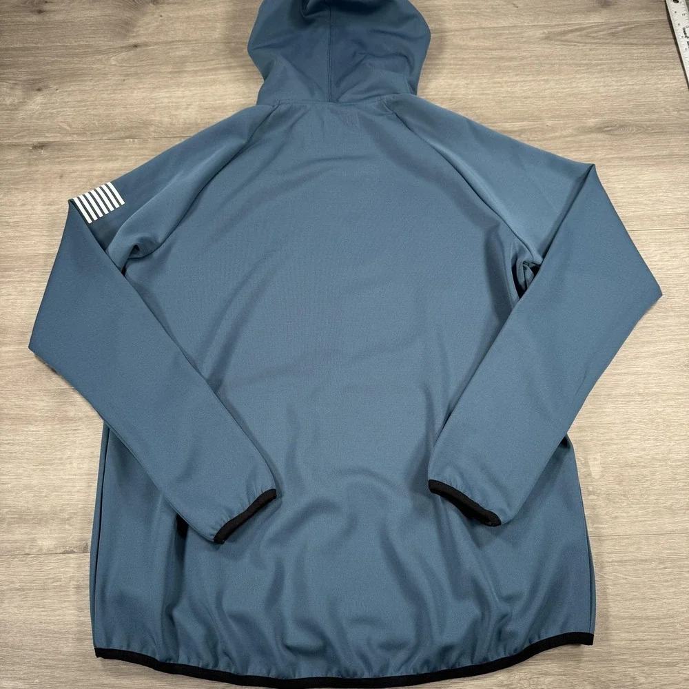 Isopure Jacket Large Blue Hooded Full Zip Polyester Training Gear Athletic